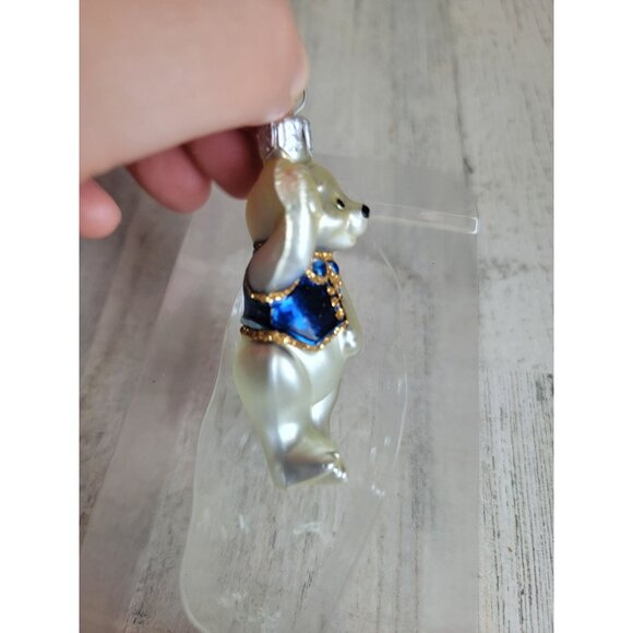 Hallmark little teddy bear blown glass ornament Xmas vintage - Picture 3 of 6